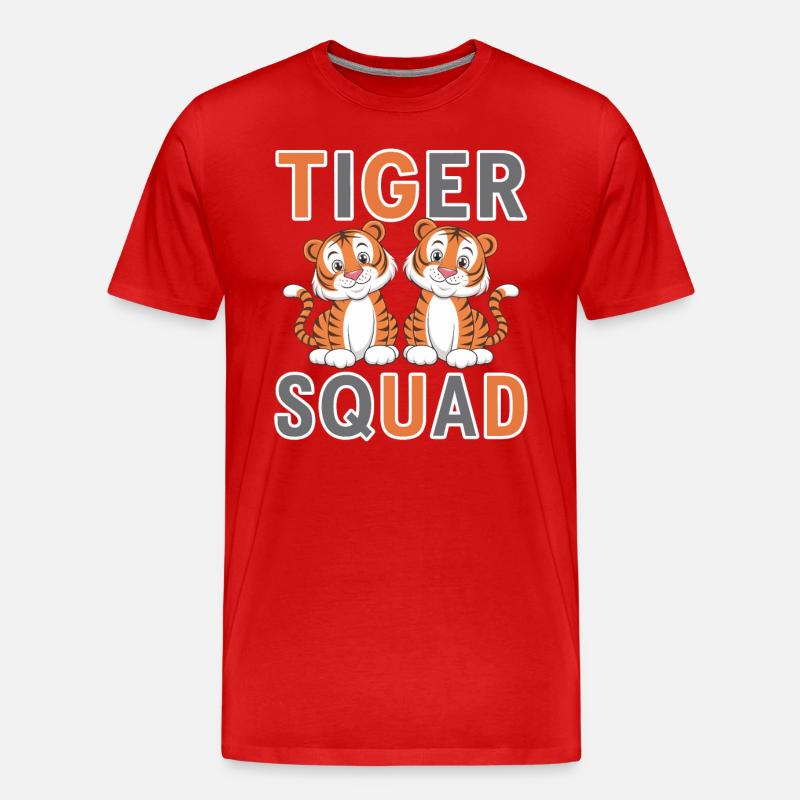 Tiger Gruppen Design Tiger Squad - Männer Premium Bio T-Shirt - Rot