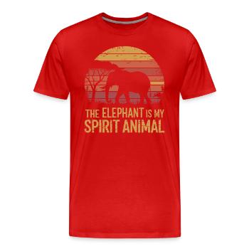 L’éléphant est mon animal spirituel - T-shirt bio Premium Homme - rouge - Devant - Damien (186cm)