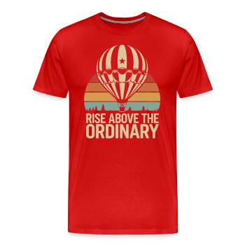 Steige Über Das Gewöhnliche Hot Air Ballon - Männer Premium Bio T-Shirt - Rot - Vorne - Damien (186cm)
