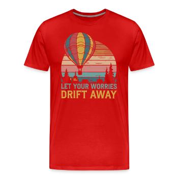 Laissez vos soucis s’envoler Montgolfière - T-shirt bio Premium Homme - rouge - Devant - Damien (186cm)