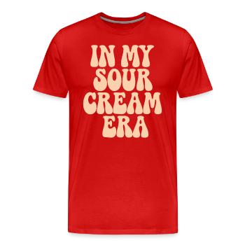 In My Sour Cream Era - Sour Cream Food Sauce - Men's Premium Organic T-Shirt - red - Front - Damien (186cm)