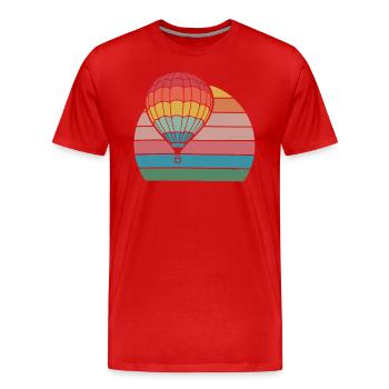 Heißluftballon Retro Sonnenuntergang - Männer Premium Bio T-Shirt - Rot - Vorne - Damien (186cm)
