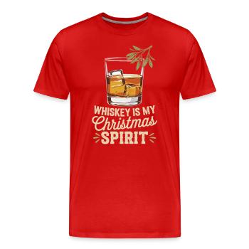 Whiskey Ist Mein Weihnachtlicher Geist - Männer Premium Bio T-Shirt - Rot - Vorne - Damien (186cm)