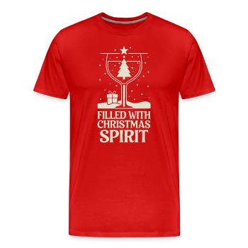 Rempli de lettrage de l’ de Noël avec - T-shirt bio Premium Homme - rouge - Devant - Damien (186cm)