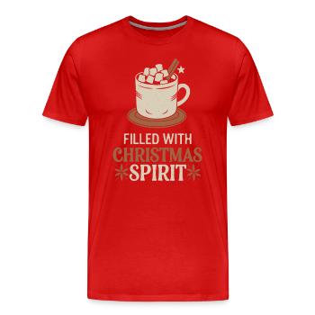 Rempli d’ de Noël et chaud - T-shirt bio Premium Homme - rouge - Devant - Damien (186cm)