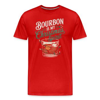 Le bourbon, c’est mon de Noël - T-shirt bio Premium Homme - rouge - Devant - Damien (186cm)