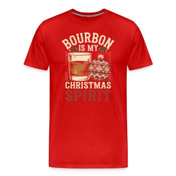 Le bourbon, c’est mon de Noël - T-shirt bio Premium Homme - rouge - Devant - Damien (186cm)