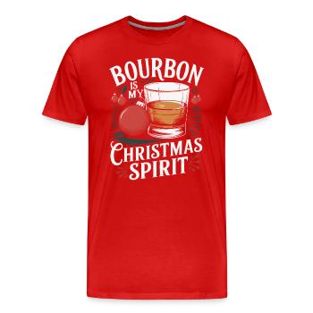 de Noël Bourbon Style Vintage - T-shirt bio Premium Homme - rouge - Devant - Damien (186cm)