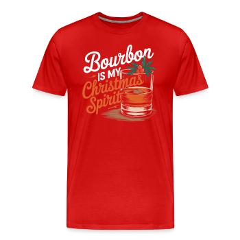 Le bourbon est mon de Noël - T-shirt bio Premium Homme - rouge - Devant - Damien (186cm)