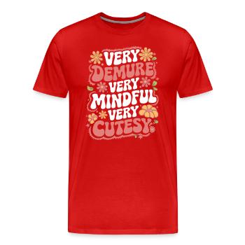 très réservé très attentif très mignon - T-shirt bio Premium Homme - rouge - Devant - Damien (186cm)