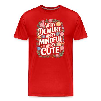 Très retenu, très attentif, très doux - T-shirt bio Premium Homme - rouge - Devant - Damien (186cm)
