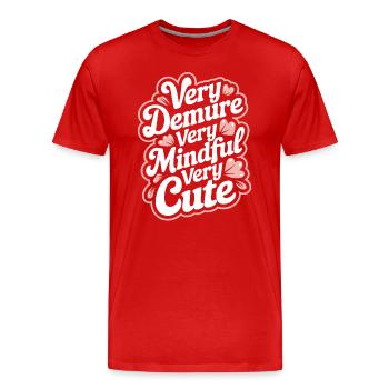 Très retenu, très attentif, très doux - T-shirt bio Premium Homme - rouge - Devant - Damien (186cm)