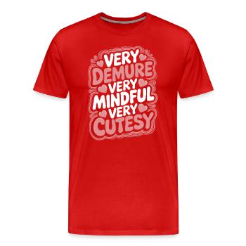 très réservé très attentif très mignon - T-shirt bio Premium Homme - rouge - Devant - Damien (186cm)