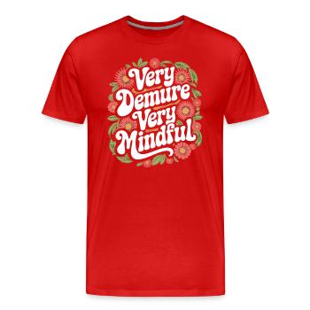 Motif floral très modeste et très attentif - T-shirt bio Premium Homme - rouge - Devant - Damien (186cm)