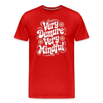 Très modeste, très attentif - T-shirt bio Premium Homme - rouge - Devant - Damien (186cm)