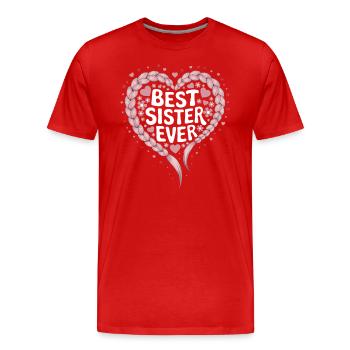 Meilleure Soeur Meilleure Soeur Jamais Coeur Tresses - T-shirt bio Premium Homme - rouge - Devant - Damien (186cm)