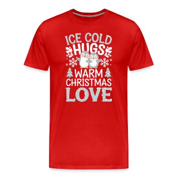 Des câlins glacés, un amour de Noël chaleureux, - T-shirt bio Premium Homme - rouge - Devant - Damien (186cm)
