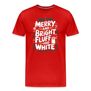 Gaie et lumineuse, moelleuse et blanche - Pingouin - T-shirt bio Premium Homme - rouge - Devant - Damien (186cm)