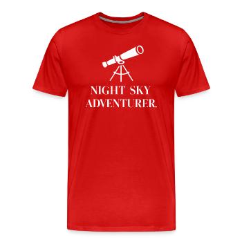 Ciel nocturne Aventuriers Astronomes amateurs - T-shirt bio Premium Homme - rouge - Devant - Damien (186cm)