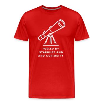Driven by stardust and curiosity - Men's Premium Organic T-Shirt - red - Front - Damien (186cm)