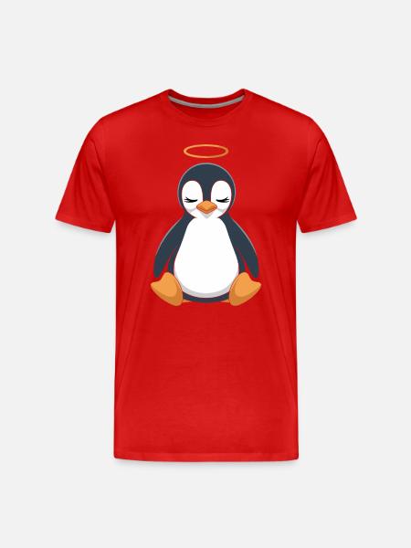Cute penguin with halo - Men's Premium Organic T-Shirt - red