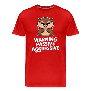 Attention : Rongeur passif-agressif - T-shirt bio Premium Homme - rouge - Devant - Damien (186cm)