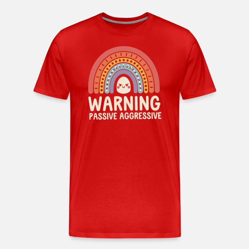 Caution Passive Aggressive Rainbow - Men's Premium Organic T-Shirt - red