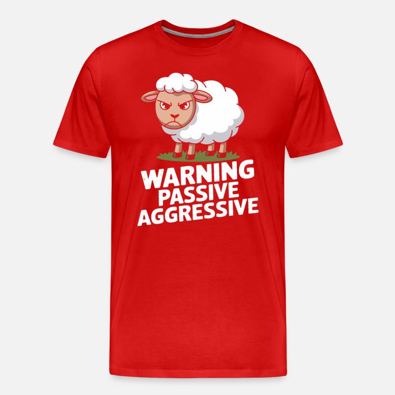 Beware Passive Aggressive Sheep - Men's Premium Organic T-Shirt - red