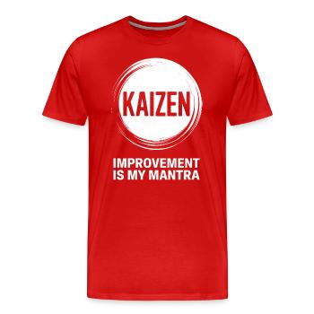 L’amélioration du Kaizen est mon mantra - T-shirt bio Premium Homme - rouge - Devant - Damien (186cm)