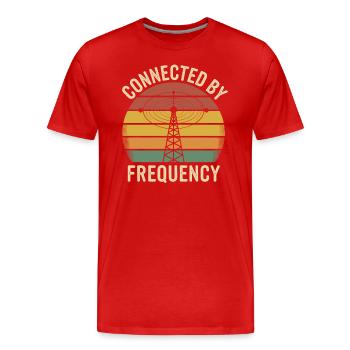 Radioamateur connecté par fréquence - T-shirt bio Premium Homme - rouge - Devant - Damien (186cm)