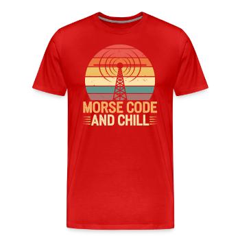 Amateurfunker Radio amateur Code Morse et Chill - T-shirt bio Premium Homme - rouge - Devant - Damien (186cm)