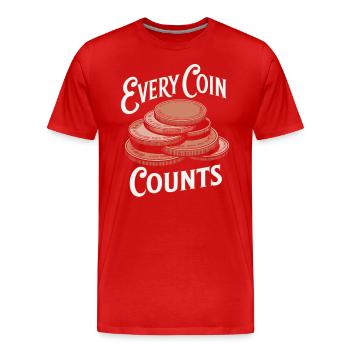 Chaque pièce compte Numismatique Enthousiasme - T-shirt bio Premium Homme - rouge - Devant - Damien (186cm)