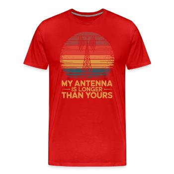 Radioamateur : Mon antenne est plus longue - T-shirt bio Premium Homme - rouge - Devant - Damien (186cm)
