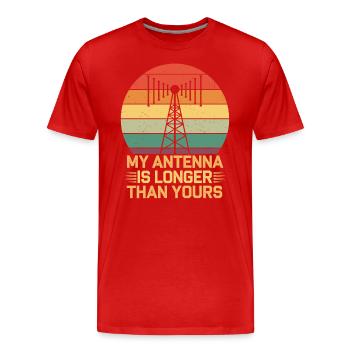 Amateurfunk: Meine Antenne Ist Länger Als Deine - Männer Premium Bio T-Shirt - Rot - Vorne - Damien (186cm)