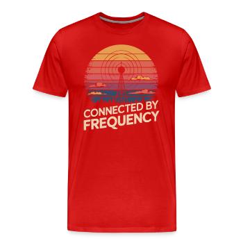 Radioamateur connecté par fréquence - T-shirt bio Premium Homme - rouge - Devant - Damien (186cm)