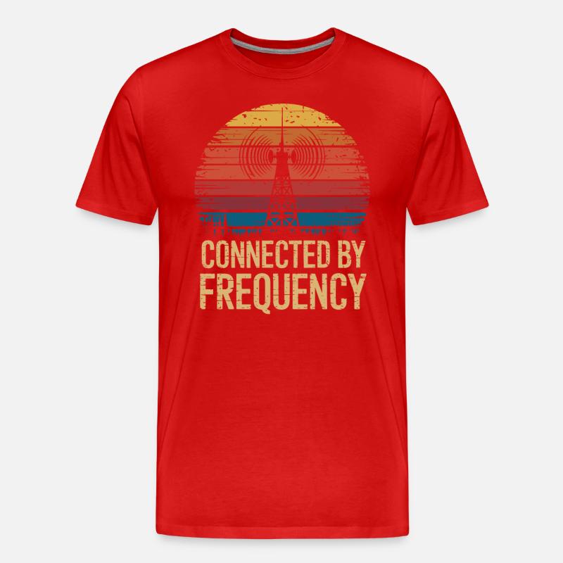 Amateurfunker Verbunden Durch Frequenz - Männer Premium Bio T-Shirt - Rot