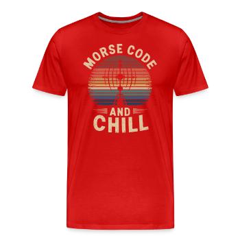 Amateurfunker Radio amateur Code Morse et Chill - T-shirt bio Premium Homme - rouge - Devant - Damien (186cm)