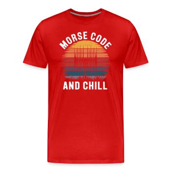 Code Morse Et Chill Amateuer Radio Operer Ham - T-shirt bio Premium Homme - rouge - Devant - Damien (186cm)