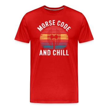 Amateurfunker Radio amateur Code Morse et Chill - T-shirt bio Premium Homme - rouge - Devant - Damien (186cm)