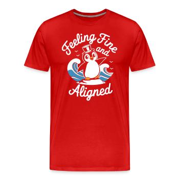 Se sentir bien et aligné drôle pingouin - T-shirt bio Premium Homme - rouge - Devant - Damien (186cm)