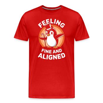 Se sentir bien et aligné Pingouin charmant - T-shirt bio Premium Homme - rouge - Devant - Damien (186cm)