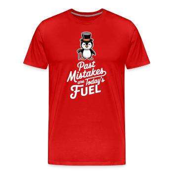 Past mistakes are the fuel of today - Men's Premium Organic T-Shirt - red - Front - Damien (186cm)