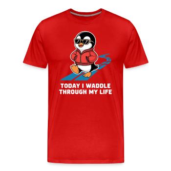 Aujourd’hui, je me dandine dans ma vie - T-shirt bio Premium Homme - rouge - Devant - Damien (186cm)