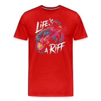 Jazz: Life's A Riff Musik Inspiration - Männer Premium Bio T-Shirt - Rot - Vorne - Damien (186cm)