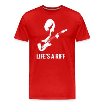 Guitar Player - Life’s a Riff Artwork - T-shirt bio Premium Homme - rouge - Devant - Damien (186cm)
