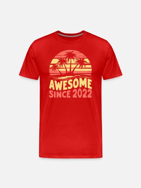 Awesome since 2022 birthday - Men's Premium Organic T-Shirt - red