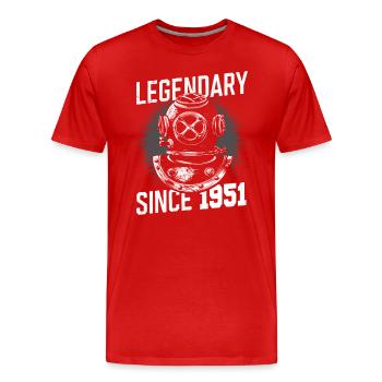 Legendary since 1951 - Diving Diver Birthday - Men's Premium Organic T-Shirt - red - Front - Damien (186cm)