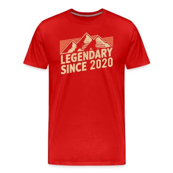 Legendär Seit 2020 Geburtstag - Männer Premium Bio T-Shirt - Rot - Vorne - Damien (186cm)