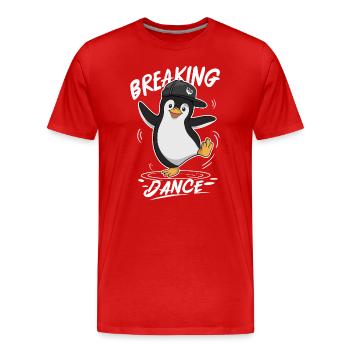 Breaking Dance Pingouin Danse Hip Hop - T-shirt bio Premium Homme - rouge - Devant - Damien (186cm)