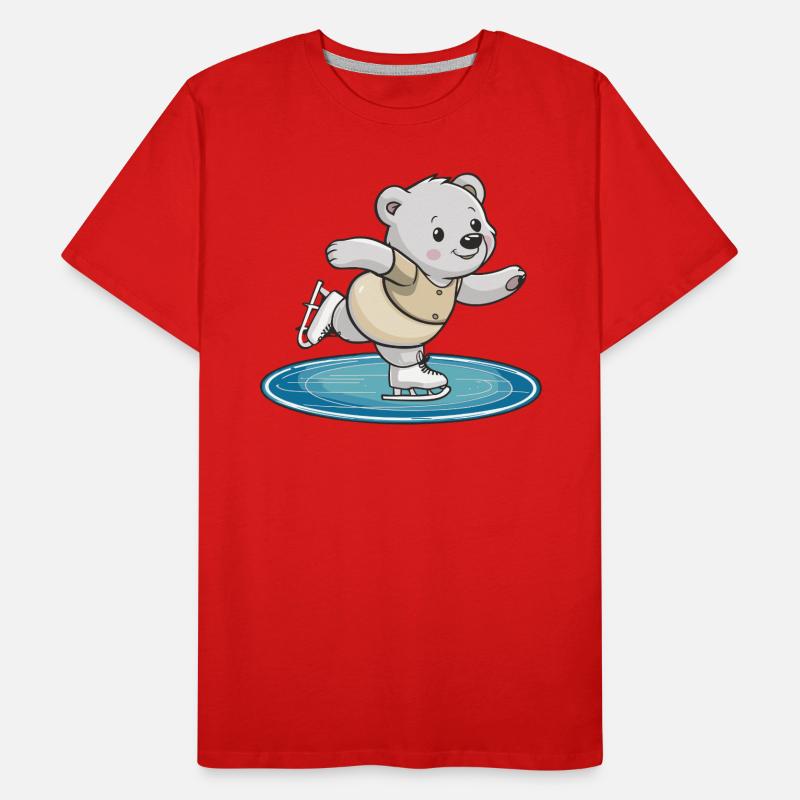 -skating bear on surface Men's Premium Organic T-Shirt